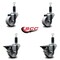 Service Caster 3'' Semi Steel Wheel Swivel 1-1/8'' Expanding Stem Caster Set 2 Brakes, 4PK SCC-EX20S314-SSS-2-PLB-2-118 - alternate 4